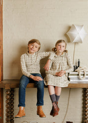 Cotton Floral Plaid Collection - Polo Sweatshirt