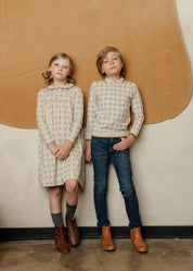 Cotton Floral Plaid Collection - Polo Sweatshirt