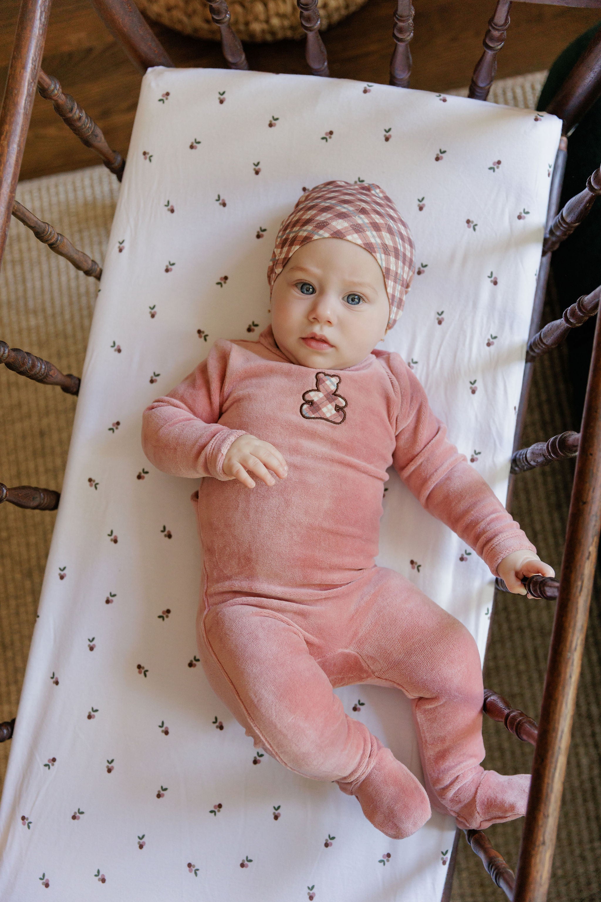 Velour Plaid Bear Collection - Footie