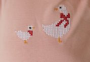 Girls Romper – Pink – Cross Stitch Duckling