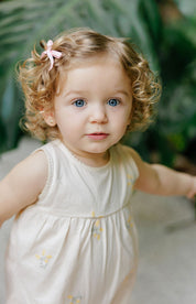 Girls Embroidered Floral Long Romper – Ivory – Holland Collection
