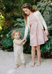 Girls Embroidered Floral Short Sleeve Dress – Pink – Holland Collection
