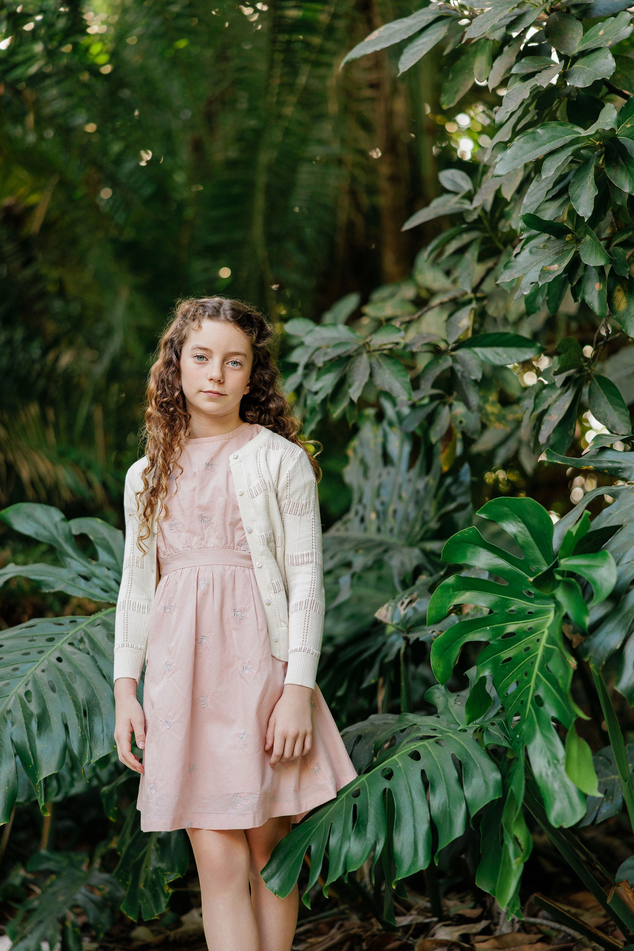 Girls Embroidered Floral Dress – Pink – Holland Collection