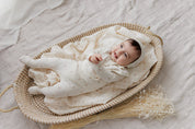 Jersey Cotton Floral Grid Collection - Footie + Bonnet