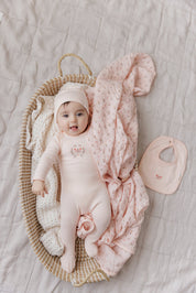 Garden Floral Center Collection - Footie + Beanie