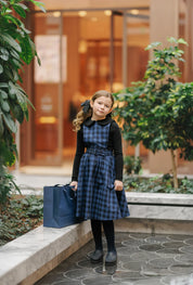 PLAID BELTED PINAFORE