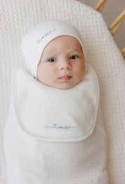 Amore Pointelle Collection - Footie + Beanie