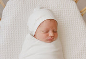 Amore Pointelle Collection - Footie + Beanie