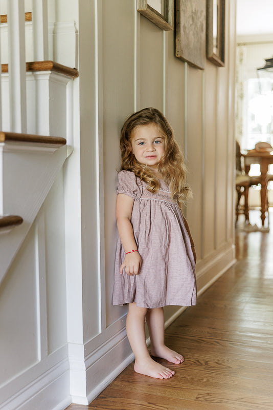 Stitch Collection - 3/4 Smocked Linen Dress