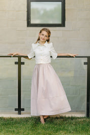 GOLD BOW BUTTON BLOUSE