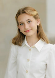 GOLD BOW BUTTON BLOUSE