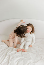 Girls Pajamas – Ivory Pink – Speckled Bunny