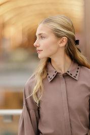 BROWN RIBBON STITCH SHIRT