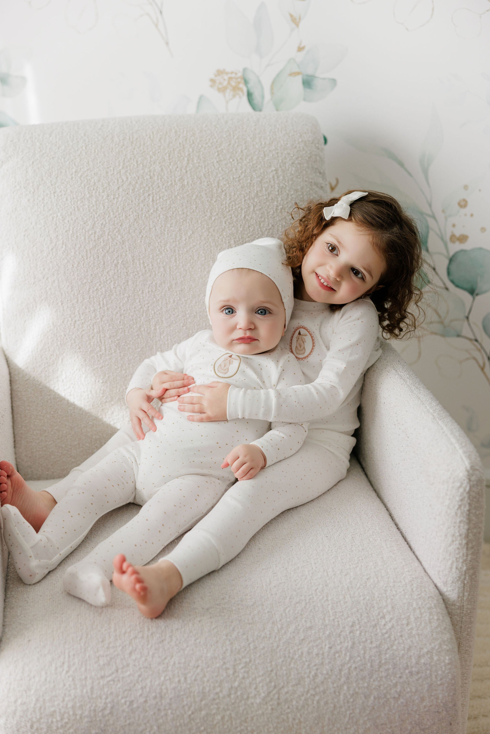 Girls Pajamas – Ivory Pink – Speckled Bunny