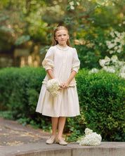 YELLOW STRIPE RUFFLE DRESS