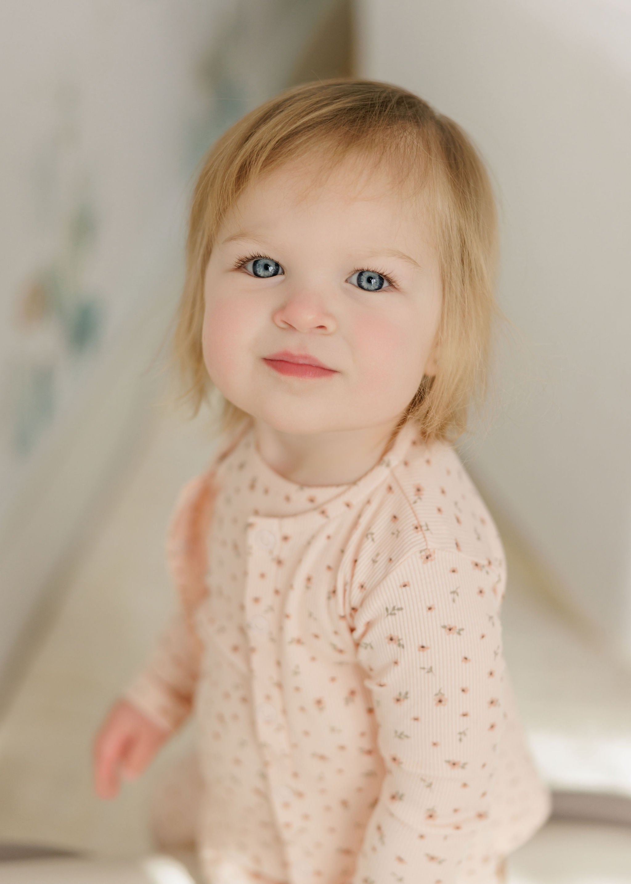 Girls Cardigan – Pink – Floral Rib