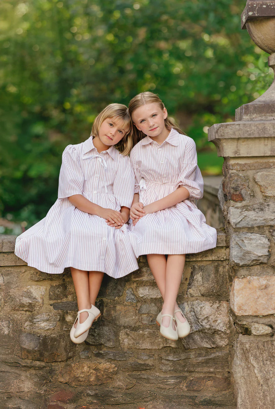 PINK STRIPE WAISTED DRESS