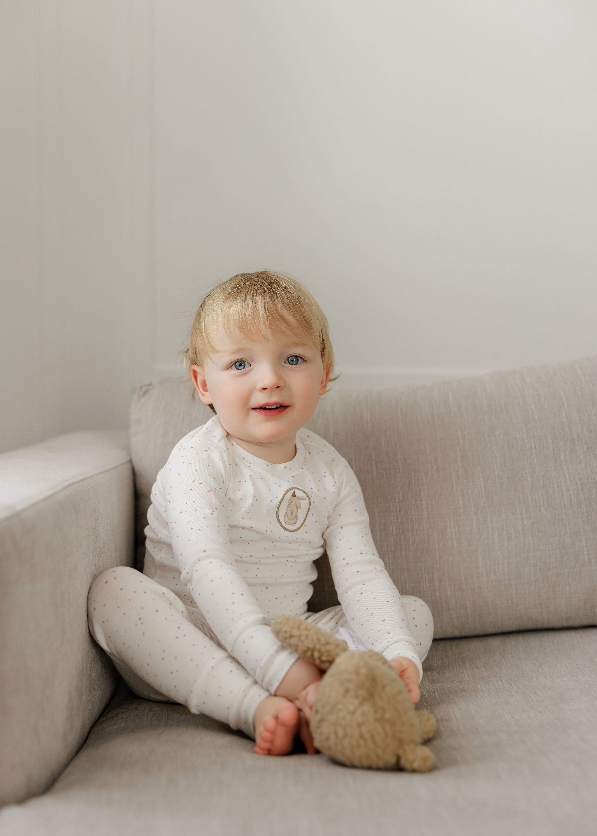 Boys Pajamas – Ivory Tan – Speckled Bunny