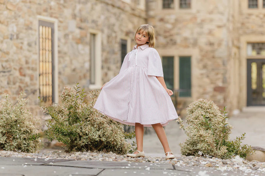 PINK STRIPE HIGH WAIST DRESS