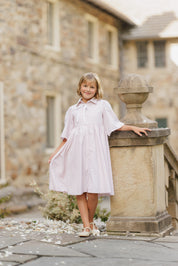 PINK STRIPE HIGH WAIST DRESS