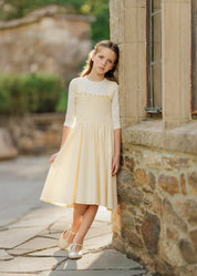 YELLOW SMOCKED JUMPER