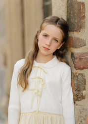 YELLOW BOW TIE CARDIGAN