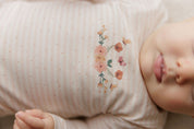 Girls Tshirt and Bloomer Set - Ivory Pink - Floral Stripe