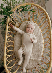 Baby Girl Footie – Pink – Speckled Bunny