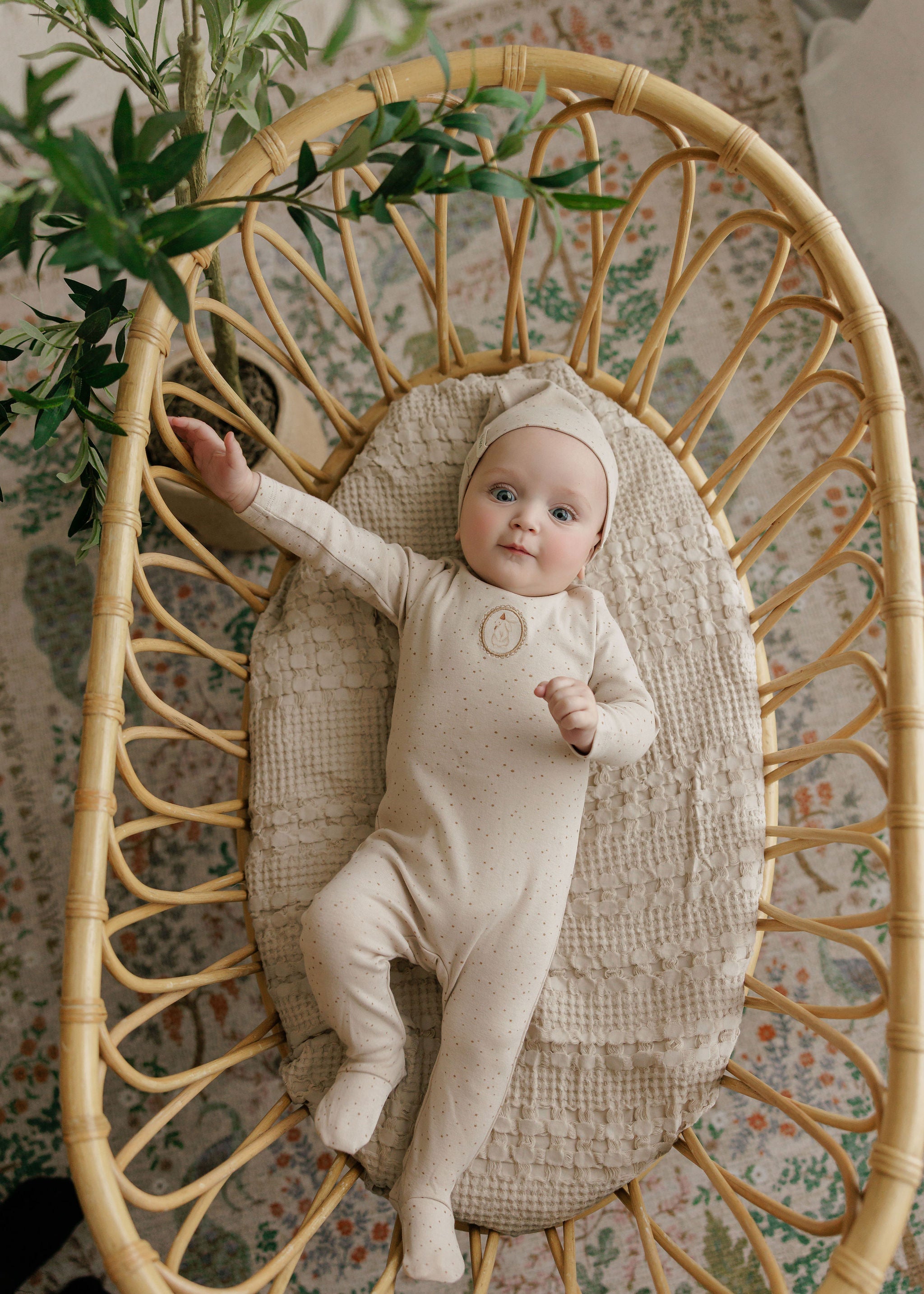 Baby Girl Footie – Pink – Speckled Bunny