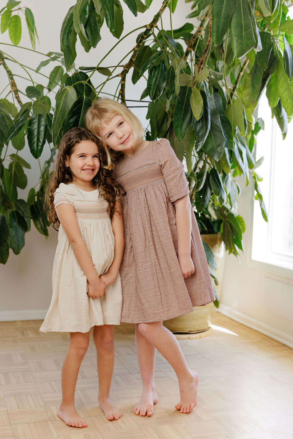 Stitch Collection - 3/4 Smocked Linen Dress