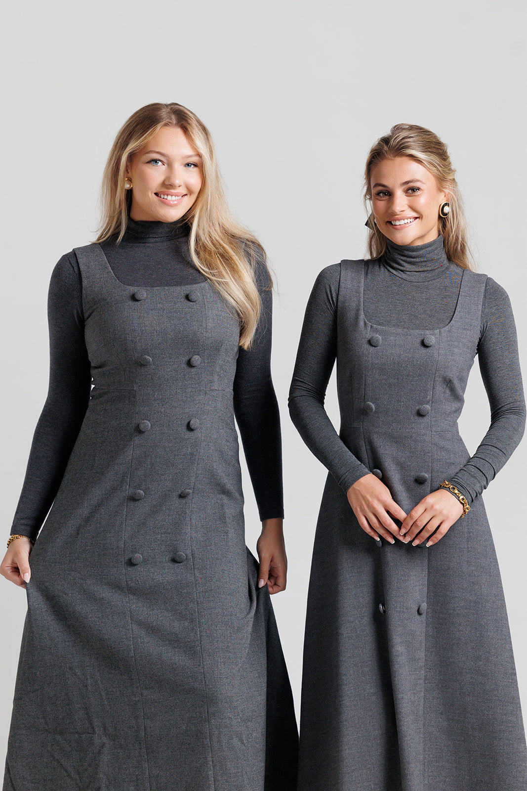 Double Breasted Jumper - Grey
