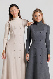 Double Breasted Jumper - Grey