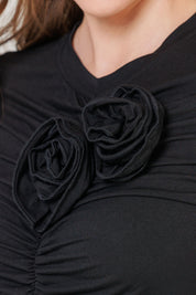 Rosette Dress Black