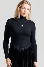 Velvet Lace V Maxi - Black