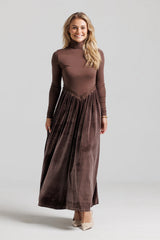 Velvet Lace V Maxi - Brown
