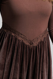 Velvet Lace V Maxi - Brown