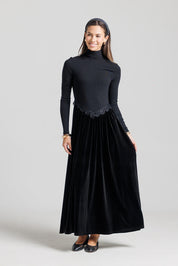 Velvet Lace V Maxi - Black