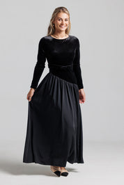 Velvet V Side Line Maxi - Black