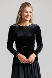 Velvet V Side Line Maxi - Black