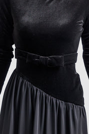 Velvet V Side Line Maxi - Black