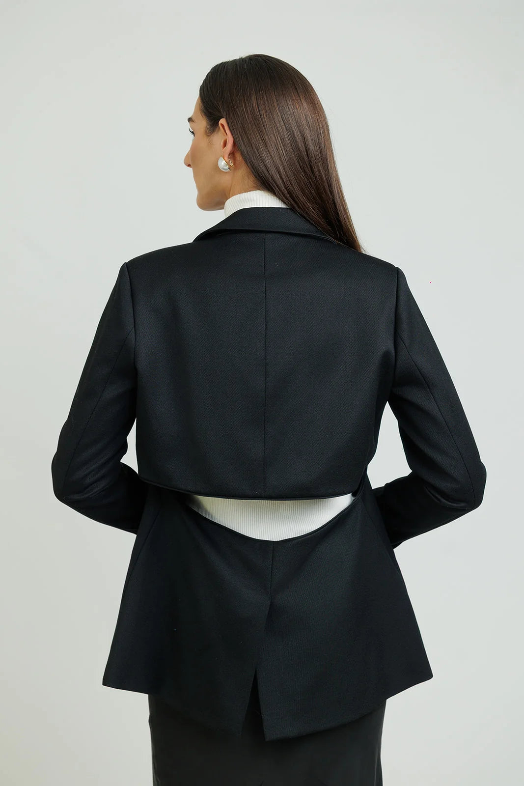 Black Cutout Wool Blazer