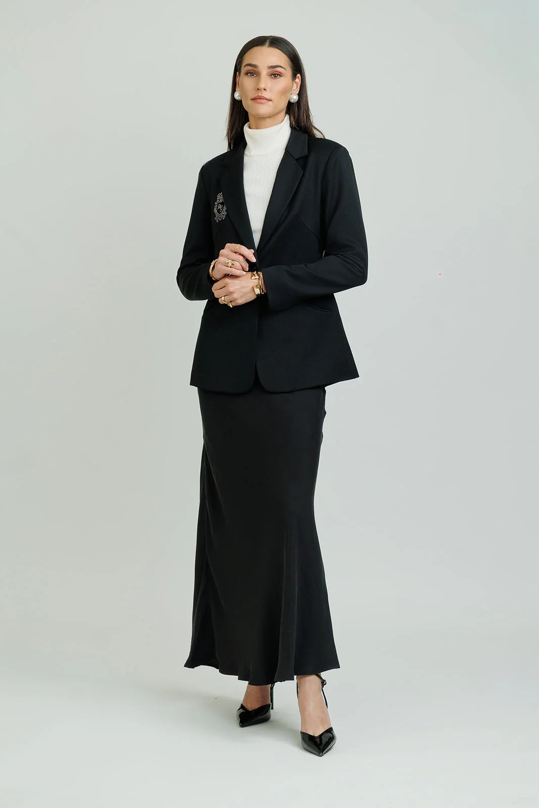 Black Cutout Wool Blazer