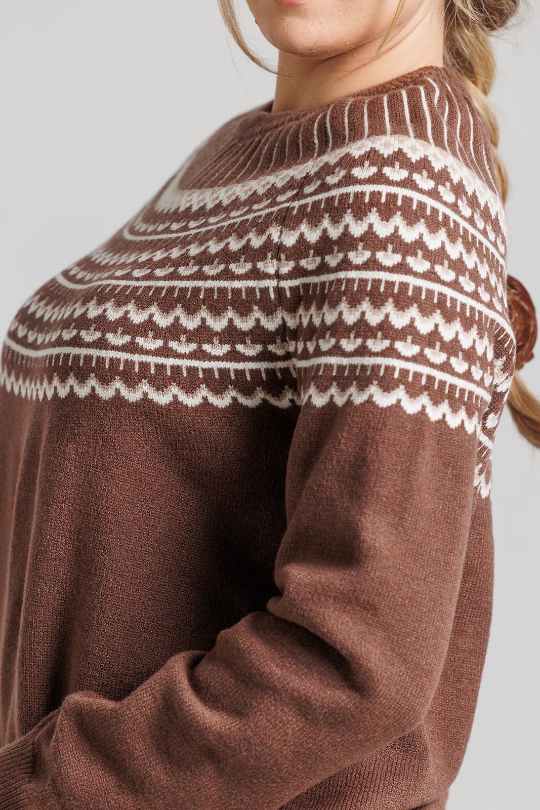 Jacquard Sweater - Brown