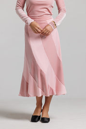 Velvet Linear Skirt - Pink
