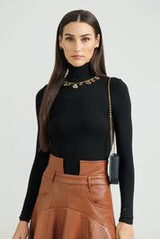 Leather Flare Skirt – Cognac