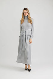 Grey Wool Knit Maxi