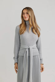 Grey Wool Knit Maxi