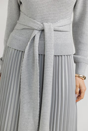 Grey Wool Knit Maxi