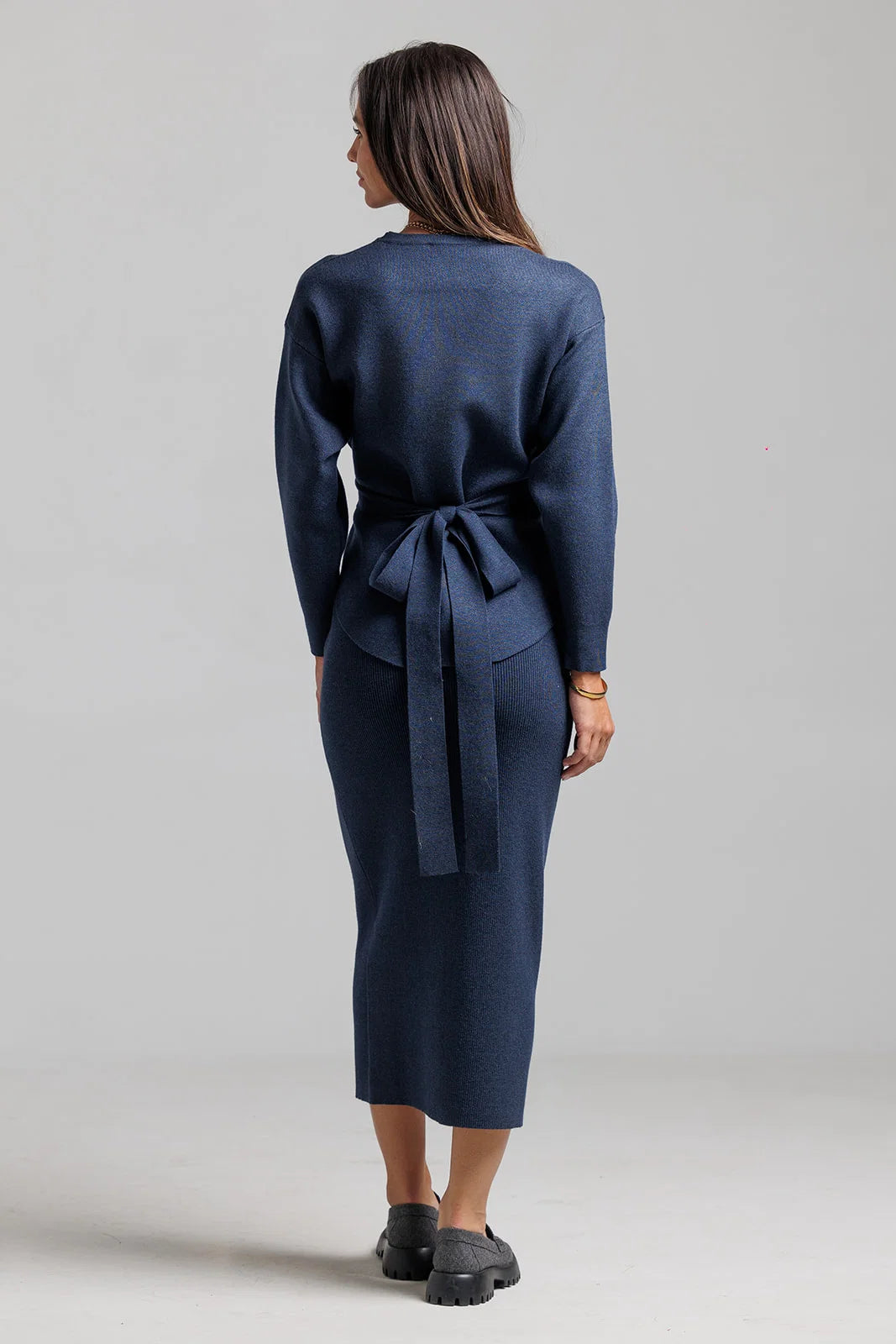 Knit Wrap Top  - Blue