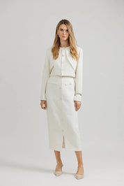 Cropped Wool Jacket – Cream
